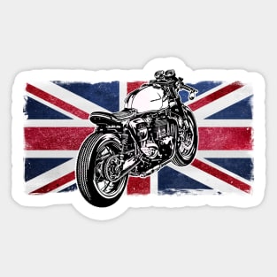 Cafe Racer Helmet Sticker, Great Britain Flag, Bumper Sticker Distressed UK Flag Hydro Sticker, Sports Bikes Sticker Sticker